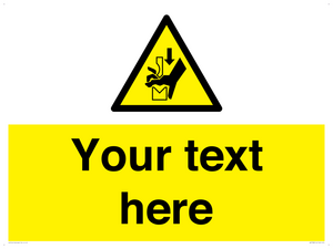 Custom warning hand crushing between press brake tool